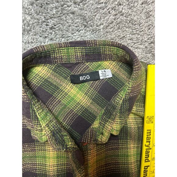 BDG Urbin Outfitters Women's Size Large 100% Cotton Flannel Shirt Button Down - Picture 6 of 6